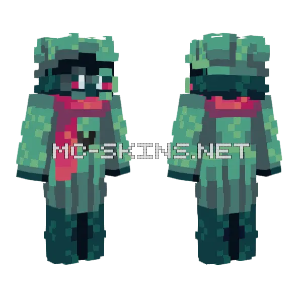 Ralsei Minecraft skin, front and back