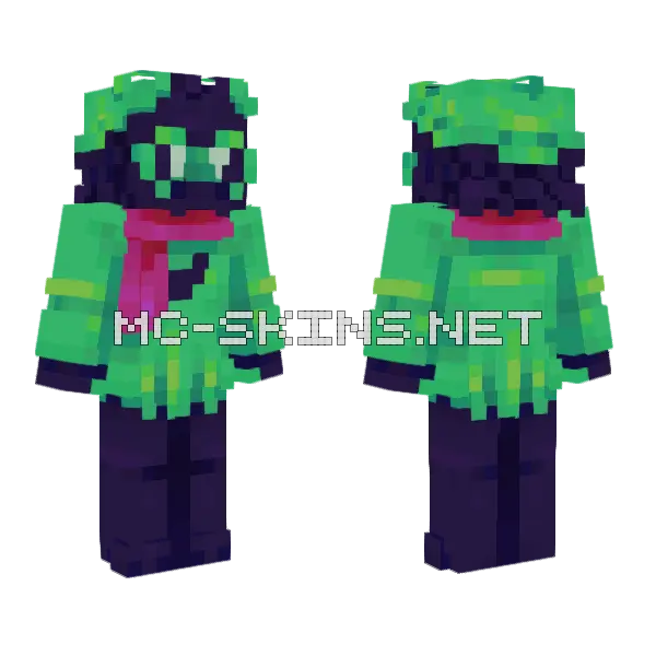Ralsei Deltarune Remake Minecraft skin, front and back