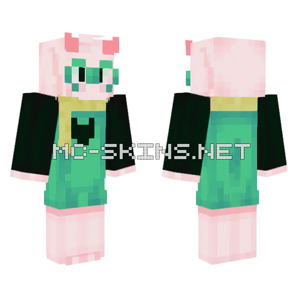 Ralsei With Flowery Scarf Minecraft skin, front and back