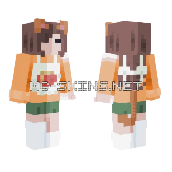 Ramen Shop Girl Minecraft skin, front and back
