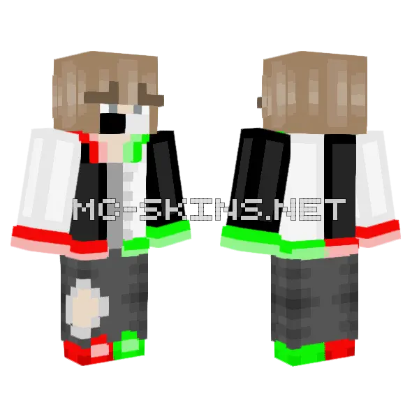 Ranboo Irl Minecraft skin, front and back