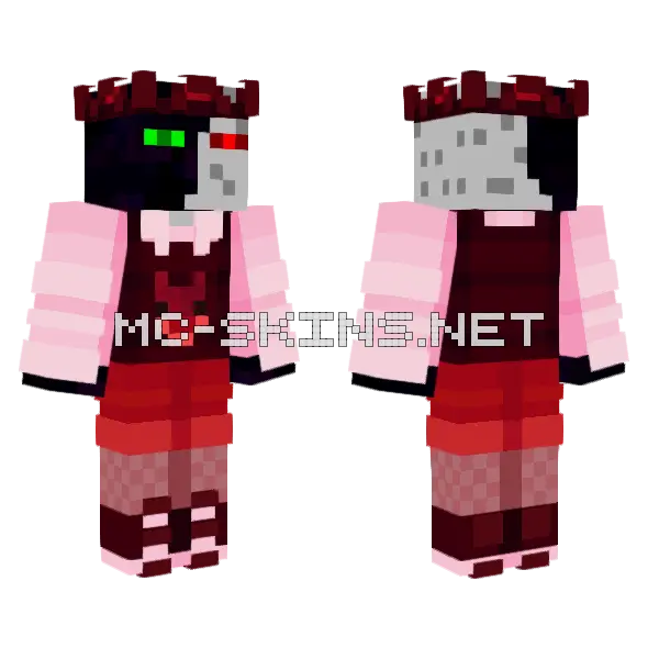 Ranboo Red Reindeer Minecraft skin, front and back