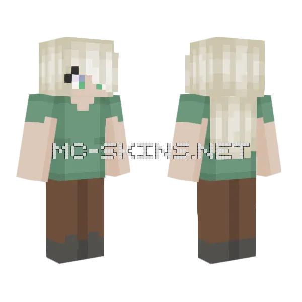 Random Villager Female Minecraft skin, front and back