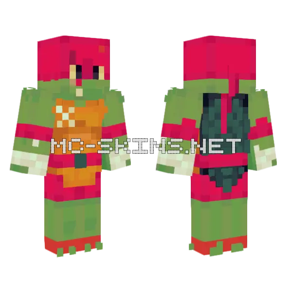 Raph Rottmnt Minecraft skin, front and back