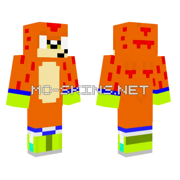 Raptor the Hedgehog Prototype 3 Minecraft skin, front and back