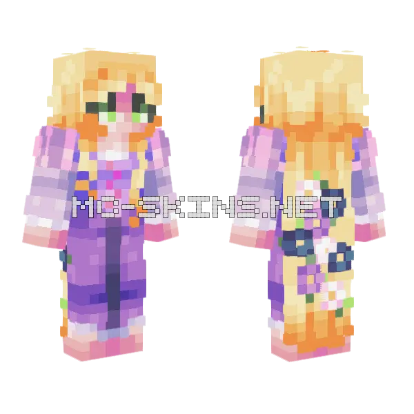 Rapunzel Minecraft skin, front and back