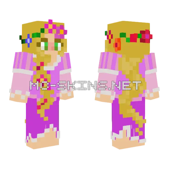 Rapunzel Minecraft skin, front and back