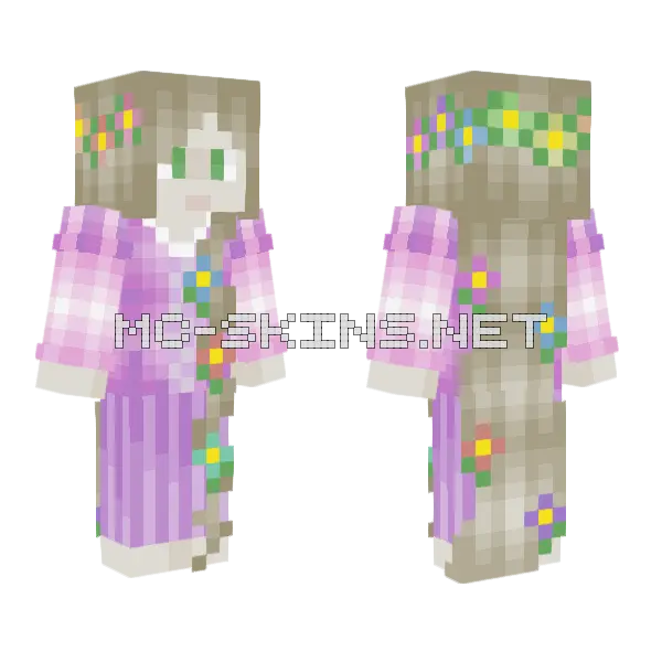 Rapunzel Minecraft skin, front and back