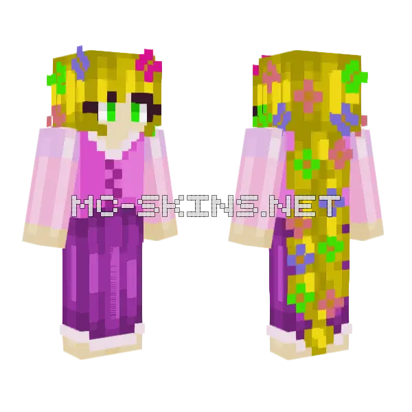 Rapunzel TR2 Minecraft skin, front and back