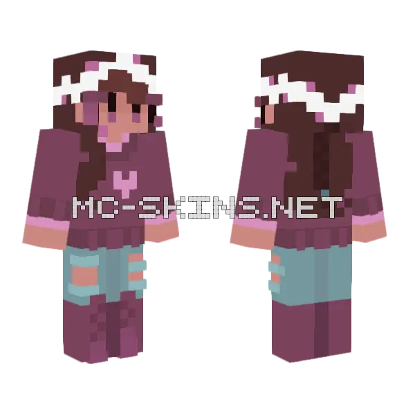 Raspberry Bush Girl Minecraft skin, front and back