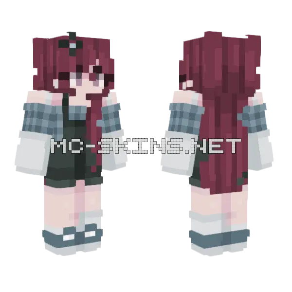 Raspberry Frappuccino Girl Minecraft skin, front and back