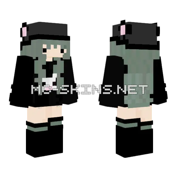 Rat Girl Minecraft skin, front and back