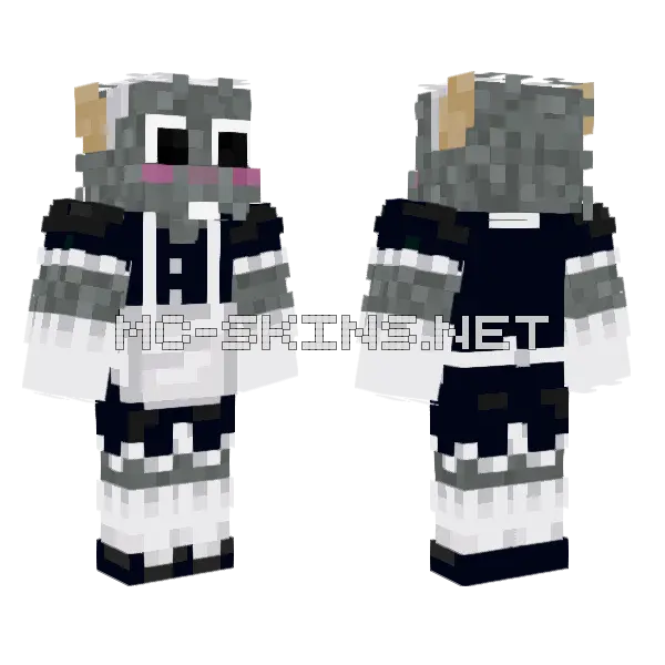 Rat Maid Outfit Minecraft skin, front and back