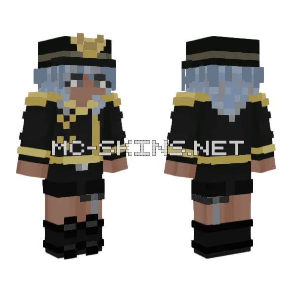 Raven Outfit Minecraft skin, front and back
