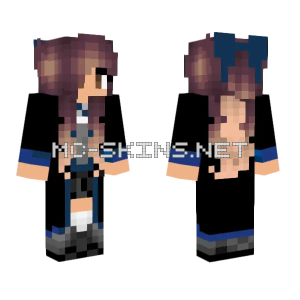 Ravenclaw Female Minecraft skin, front and back