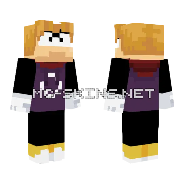 Rayman Minecraft skin, front and back