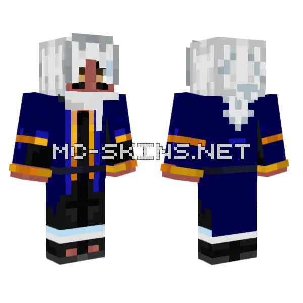 Rayoku Blue Outfit Minecraft skin, front and back