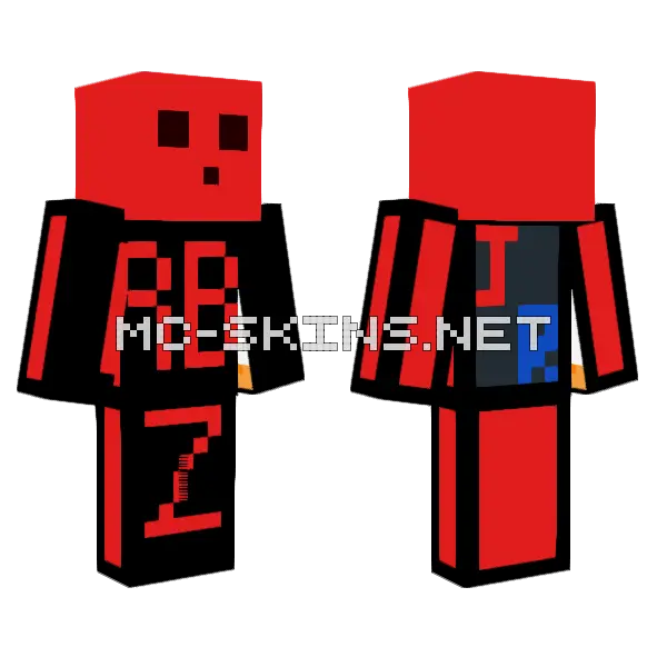 RB Z J And R Red Slime Minecraft skin, front and back
