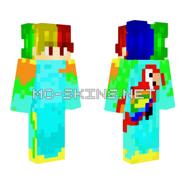 Real Life Parrotx2 Minecraft skin, front and back