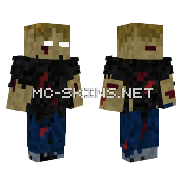 Realistic Zombie Minecraft skin, front and back