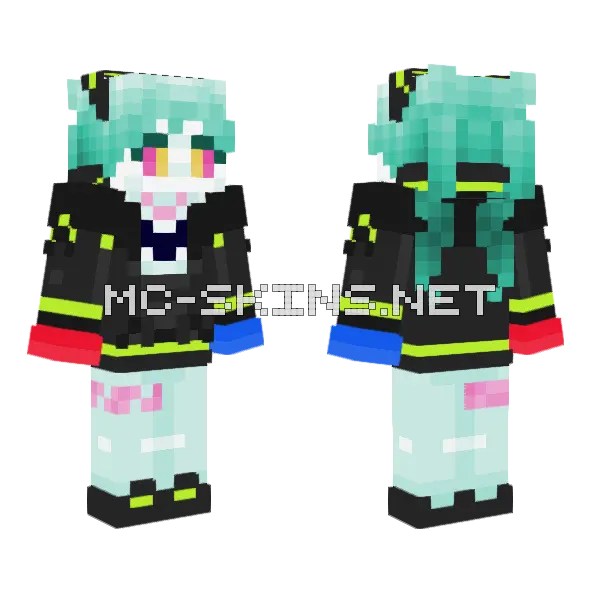 Rebecca Minecraft skin, front and back