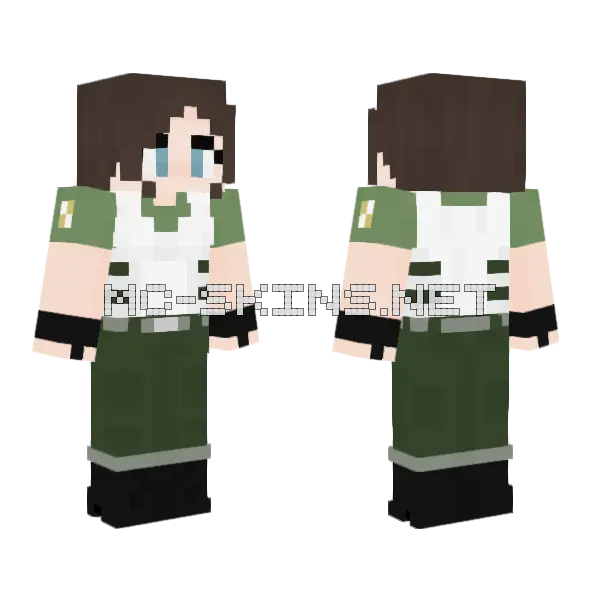 Rebecca Chambers Minecraft skin, front and back