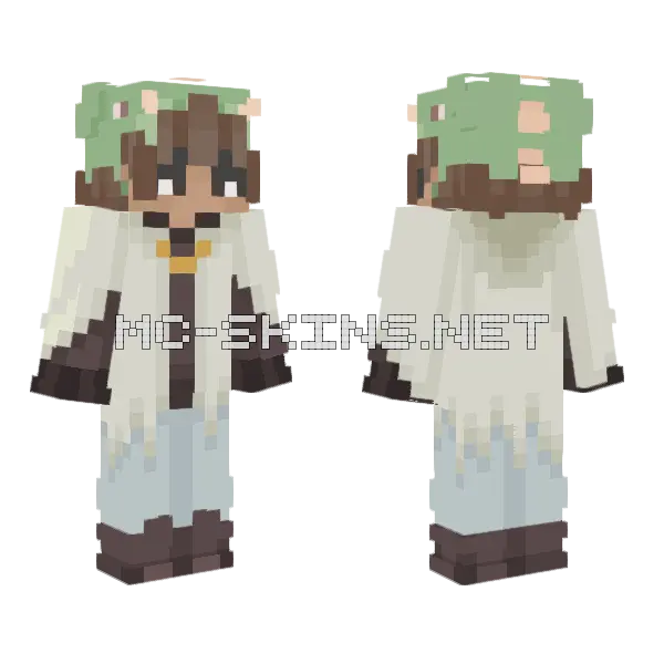 Reckeks Ghost Dino Minecraft skin, front and back