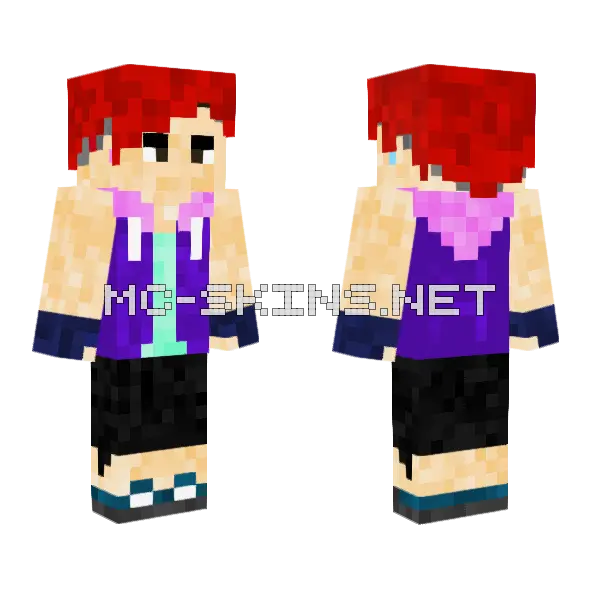Red Minecraft skin, front and back