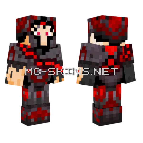 Red And Black Armor Minecraft skin, front and back