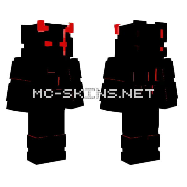Red And Black Glitch Minecraft skin, front and back