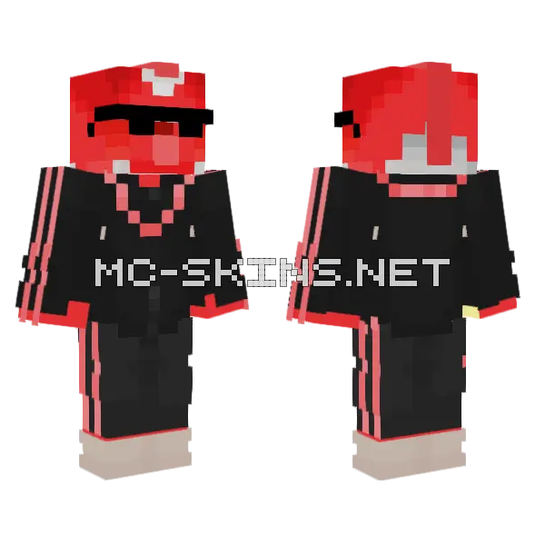 Red and Black Hoodie, front and back