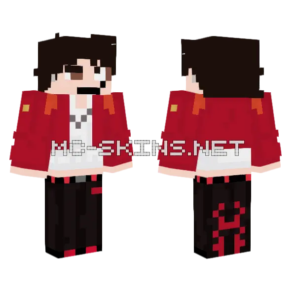 Red and Black Hoodie, front and back