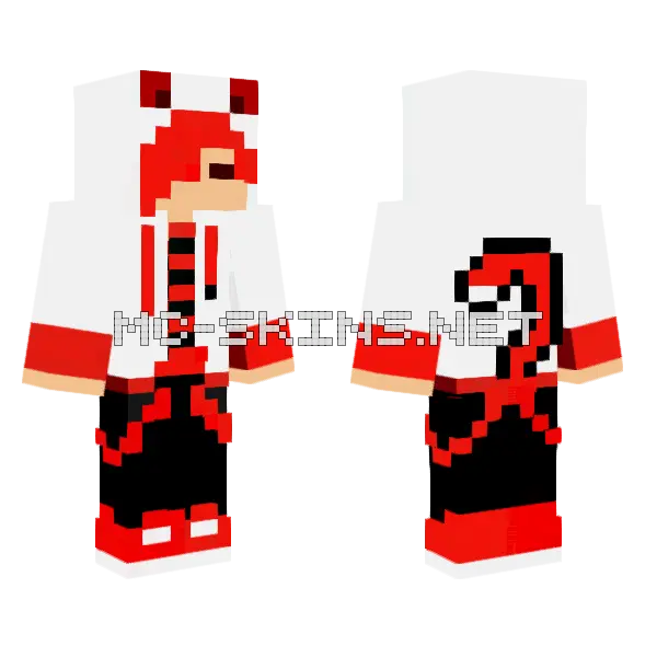 Red and Black Hoodie, front and back