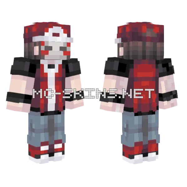 Red and Black Hoodie, front and back