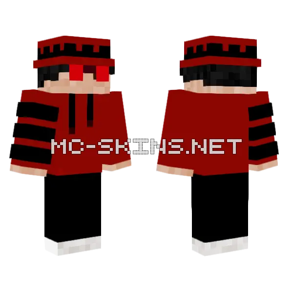 Red and Black Hoodie, front and back