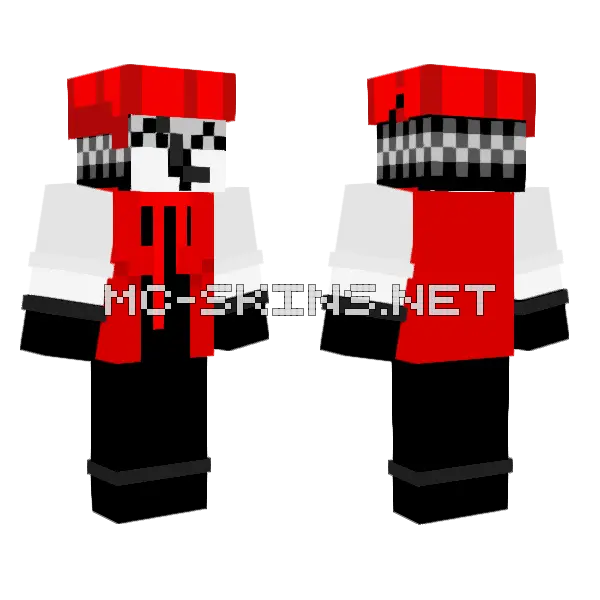 Red and Black Jester, front and back