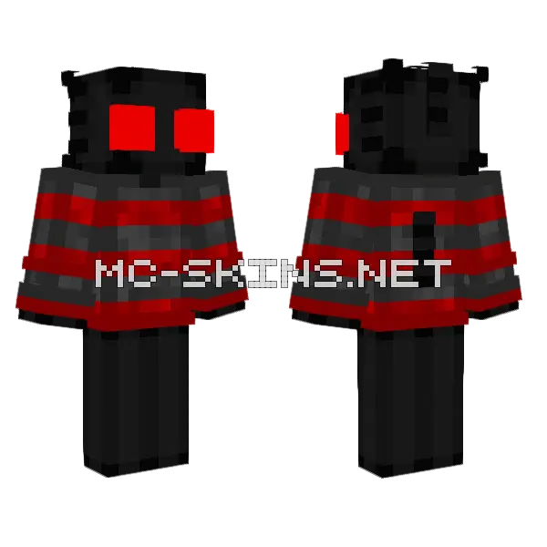 Red And Black Monster Minecraft skin, front and back