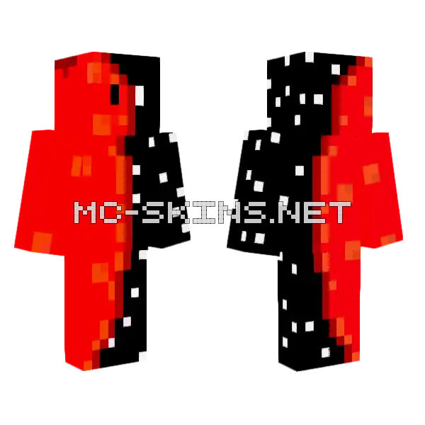 Red And Black Monster Minecraft skin, front and back