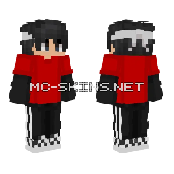 Red And Black Suit Minecraft skin, front and back