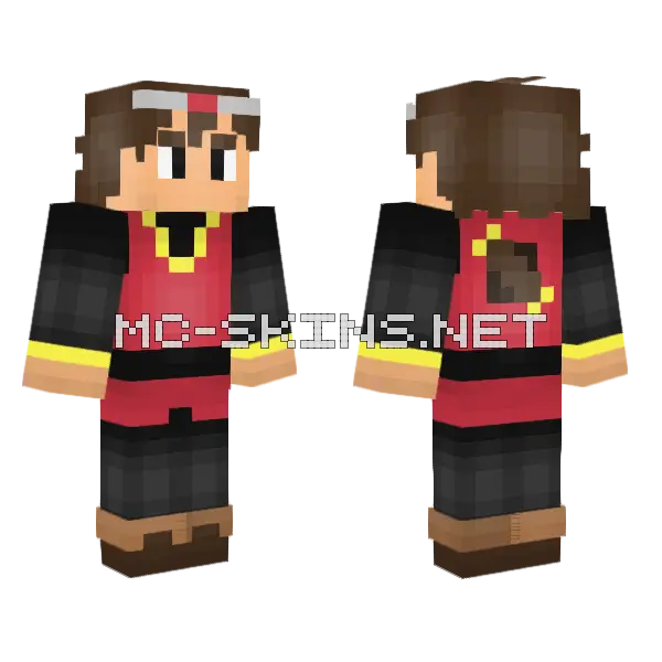 Red and Black Uniform, front and back
