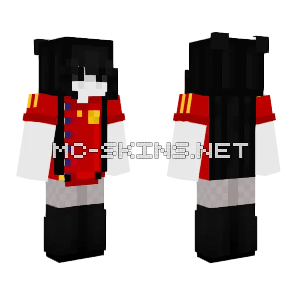 Red and Black Uniform, front and back
