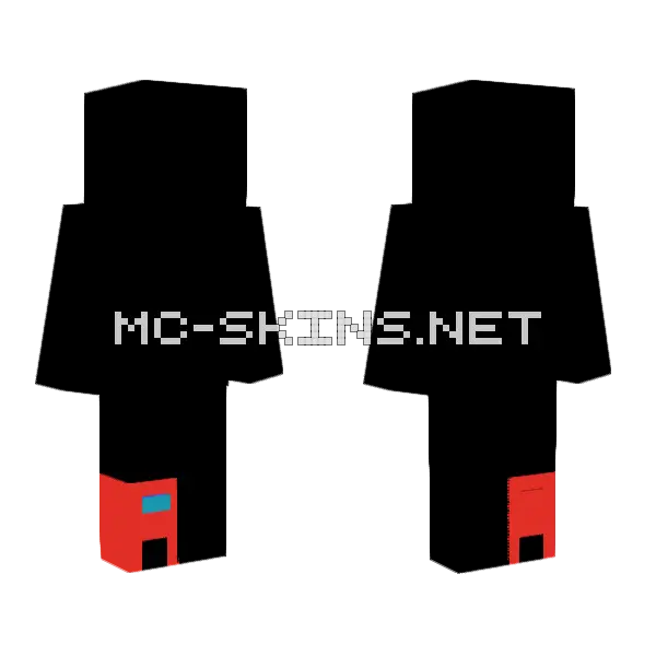 Red and Blue Blocky Character Minecraft skin, front and back