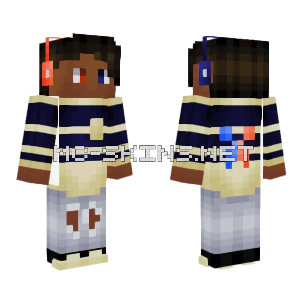 Red And Blue Creeper Minecraft skin, front and back