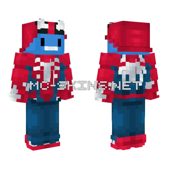 Red and Blue Hero Suit, front and back