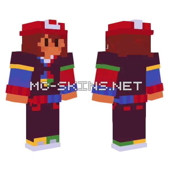 Red and Blue Jersey Minecraft skin, front and back