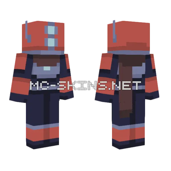Red And Blue Robot Minecraft skin, front and back