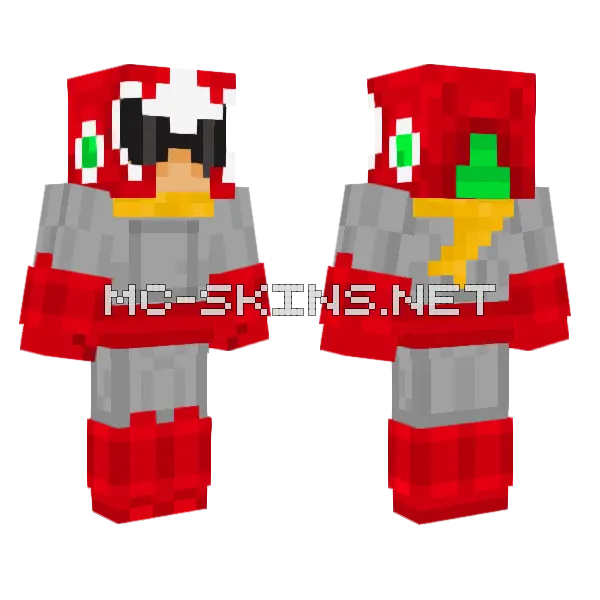 Red and Gray Hero, front and back