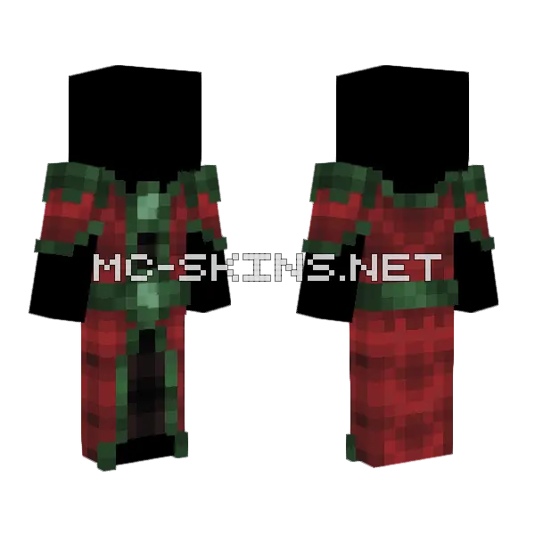 Red And Green Mage Minecraft skin, front and back