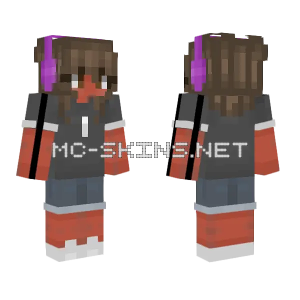 Red And Grey Outfit Minecraft skin, front and back