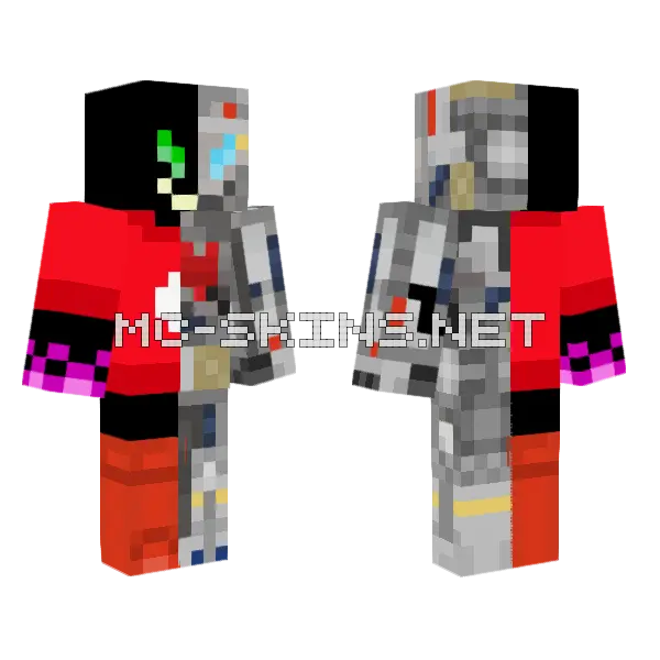 Red and Grey Robot Suit, front and back